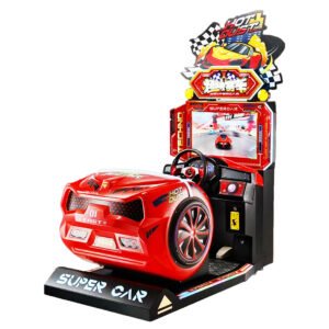 Kuliku Super Racer coin-operated arcade machine offering realistic driving simulation and immersive gameplay