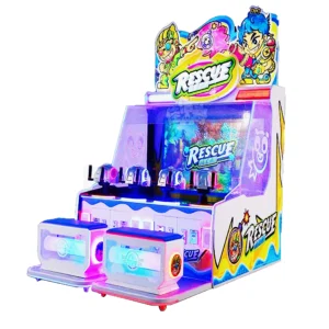Kuliku Crisis Rescue 4-player water shooting arcade game with freeze-and-shatter zombie gameplay, size 100.4" × 70.9" × 104.3"