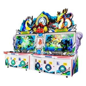 Kuliku Fire Dragon Dance arcade game set with ticket redemption, size 143 inches by 43 inches by 103 inches per unit