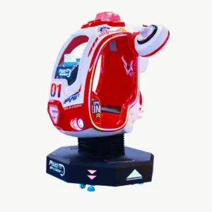 Kuliku Galactic Cop kids automatic elevating airplane ride with colorful design, size 140 × 145 × 175 cm (55.1 × 57.1 × 68.9 inches)