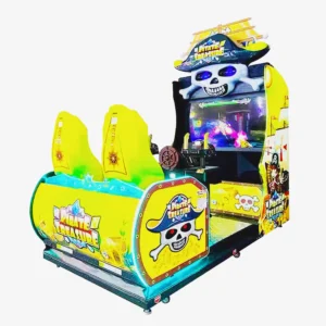 Kuliku Little Pirate 2-player shooting arcade machine with laser sensor guns, coin-operated, size 182 × 102 × 230 cm (71.7 × 40.2 × 90.6 inches)