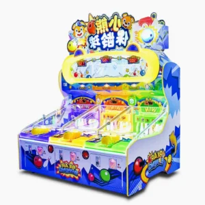 Kuliku Lucky Bear Bowling kids ticket redemption game with interactive ball shooting and bonus modes, size 72.4" × 52.4" × 83.1"
