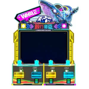 Colorful kids fishing arcade machine with interactive gameplay and LED lights
