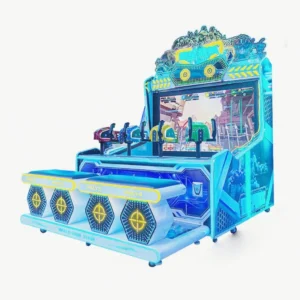 Kuliku Time Patrol 2-player shooting arcade machine with laser sensor guns, coin-operated, size W165 × D170 × H226 cm (65.0 × 66.9 × 89.0 inches)