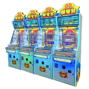 Kuliku Treasure Bowl 4-player coin pusher arcade machine with vibrant lights