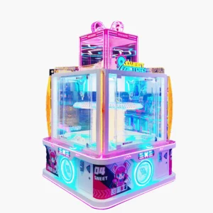 Kuliku Four-Player Claw Machine | All-Metal Cabinet with Vibrant Lights and Gift Storage