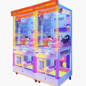 Kuliku Luminous Claw Machine with Transparent Cabinet and Customizable Features for Arcades and Amusement Parks