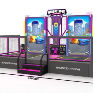 Kuliku Bouncing Panda interactive 2-player game with frame and 75-inch LCD screen for family entertainment centers and indoor playgrounds