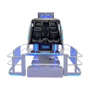 Kuliku Double 360 VR simulator with safety fence two-player 360 degree motion virtual reality ride for arcade and amusement centers