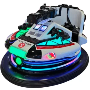 Kuliku Galaxy Warship Laser Battle Bumper Car – Electric ride-on for 1 kid and 1 adult with quick-change lead-acid battery, smart safety belt, LED lights, sound, battle mode, and three laser game modes