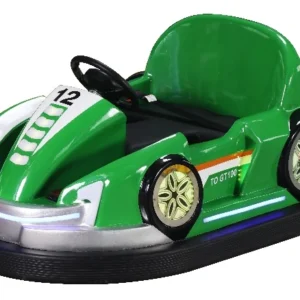 Kuliku Small Bean Drift Bumper Car I – Electric ride-on for 1 adult or 2 kids with quick-change lead-acid battery, smart safety belt, LED lights, sound effects, and remote control