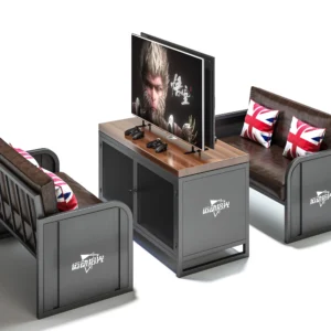 Kuliku PS Game Console (2-Player) with 1 console, 1 monitor, and 2 controllers, 1200×3200×1600 mm