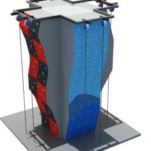 Commercial 3D multi-sided climbing tower with auto belay, multi-route holds for FECs, gyms & adventure centers