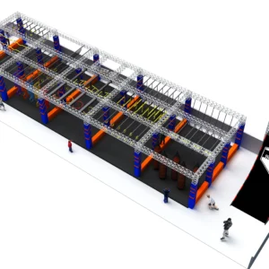 Commercial american ninja warrior style indoor obstacle course with steel truss frame, multi-challenges for FECs & trampoline parks