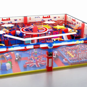 Commercial British themed indoor soft play, kids playground with ball pit for malls & kindergartens