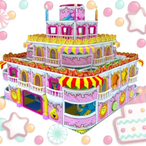 Commercial cake-themed indoor soft play, multi-layer kids playground equipment for malls & kindergartens
