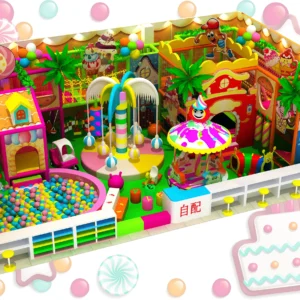 Commercial candy-themed indoor soft play complex with ball pit, kids playground equipment for malls