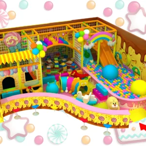 Commercial candy-themed indoor soft play with ball pit, kids playground equipment for malls & kindergartens