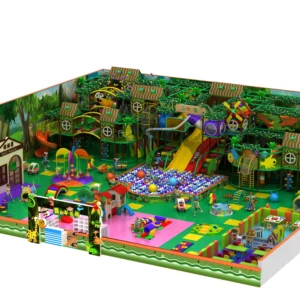 Commercial forest-themed indoor soft play with doll house, ball pit & slides for FECs, malls & activity centers