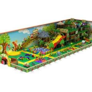 Commercial forest-themed indoor soft play playground with slides, ball pit for FECs, malls & activity centers