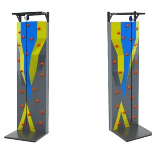Commercial freestanding speed climbing wall with auto belay, orange holds for FECs, gyms & adventure centers