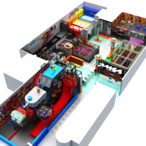 Commercial graffiti-themed play park with trampolines, foam pit, kids' soft play & party rooms for malls & FECs