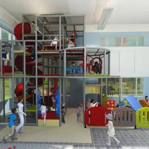 Commercial indoor multi-level adventure playground with toddler area for FECs, schools & activity centers