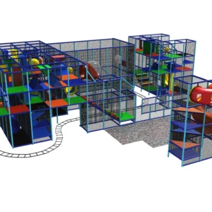 Commercial indoor soft play with multiple slides, obstacle courses, tunnel crawls for malls & activity centers