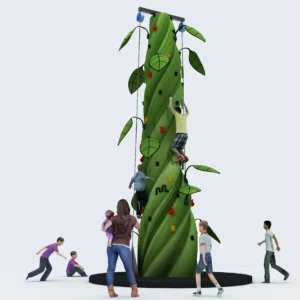 Commercial beanstalk vine kids climbing tower with dual auto-belay for indoor playgrounds and FECs