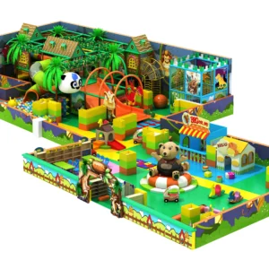 Commercial jungle-themed indoor soft play with role play area, ball pit & slides for FECs, malls & activity centers