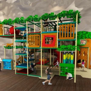 Commercial jungle truck themed indoor soft play playground with truck decor for FECs & activity centers