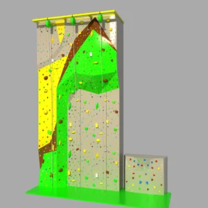 Commercial kids climbing wall with forest theme, 3D elements, auto belay for FECs, activity centers & playgrounds