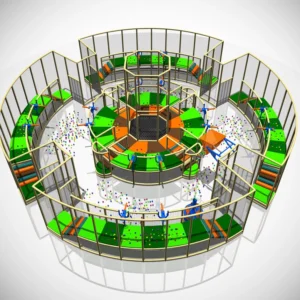 Commercial circular indoor ball battle playground with foam ball pits, air cannons, obstacle courses for malls & activity centers