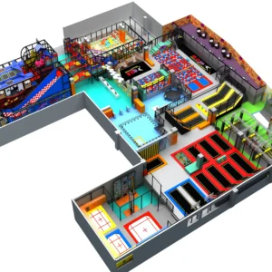 Commercial indoor playground with trampoline, ball pit, obstacle courses, soft play for malls & activity centers
