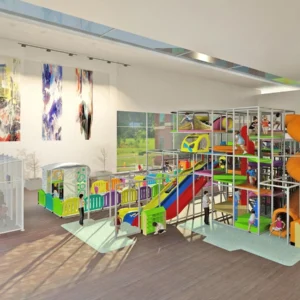 Commercial indoor adventure playground with toddler zone, climbing obstacles for kids activity centers & schools