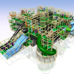 Commercial indoor adventure soft play with spiral/wave slides, obstacle courses, net bridges for malls & activity centers