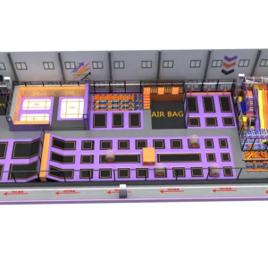 Commercial large trampoline park with air bag, foam pit, slide & kids' soft play for family malls & FECs