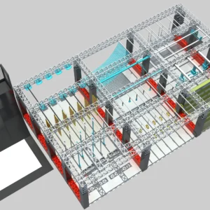 Commercial indoor multi-level ninja warrior obstacle course with steel truss, multi-challenges for FECs & trampoline parks