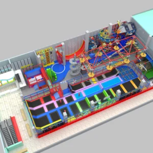 Premium rainbow-themed all-in-one trampoline park, a colorful multi-zone hub for all ages.