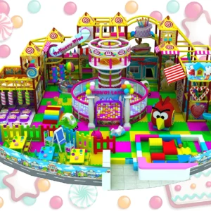 Commercial round candy-themed indoor soft play, kids playground with ball pit for malls & kindergartens