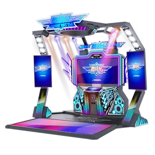 Kuliku Dance Battle arcade game with 55-inch LCD display, luxurious cabinet, and real-time song updates, size 149.6" × 120.1" × 114.2"